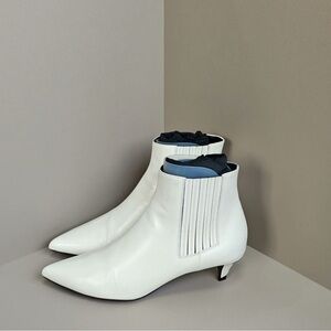 🚩steal authentic Celine White Ankle Booties